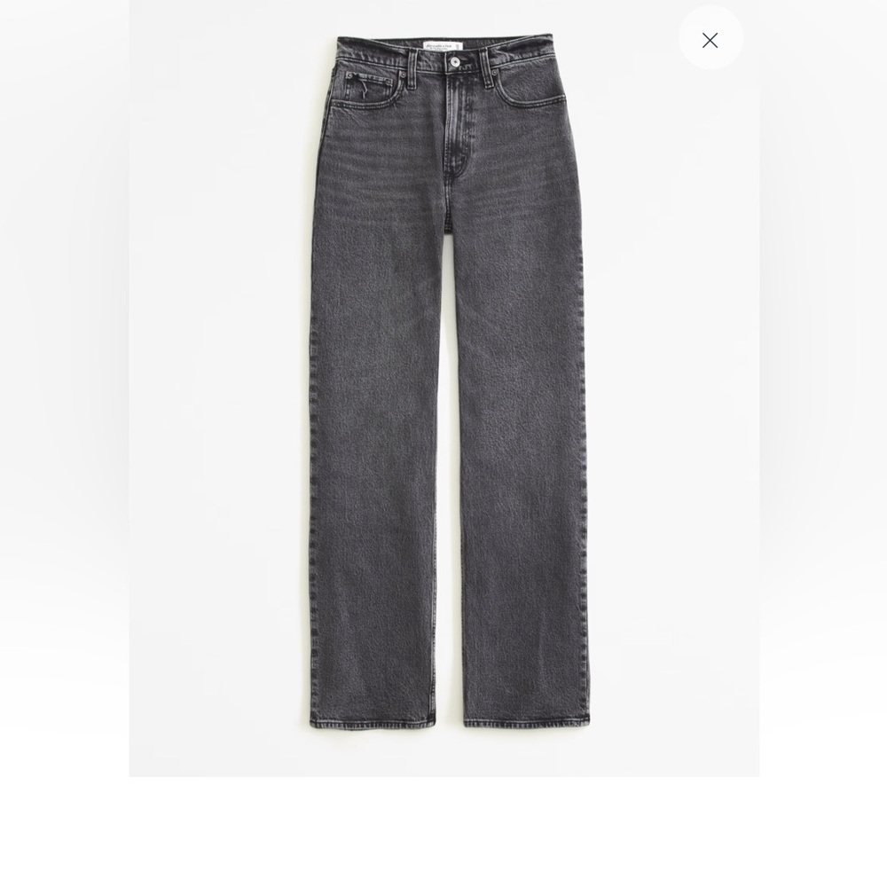 Abercrombie High Rise 90’s Relaxed Jeans Dark Grey Size 25/0 Regular